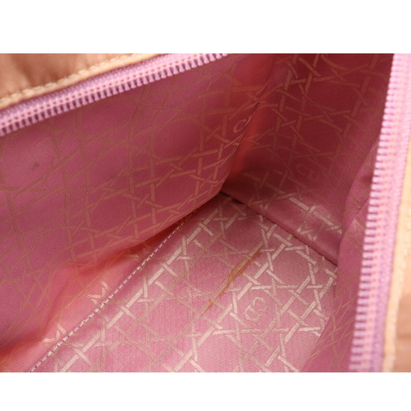 Dior Cannage Handbag Lady Pink Nylon  Leather Light Christian - Picture 6 of 9
